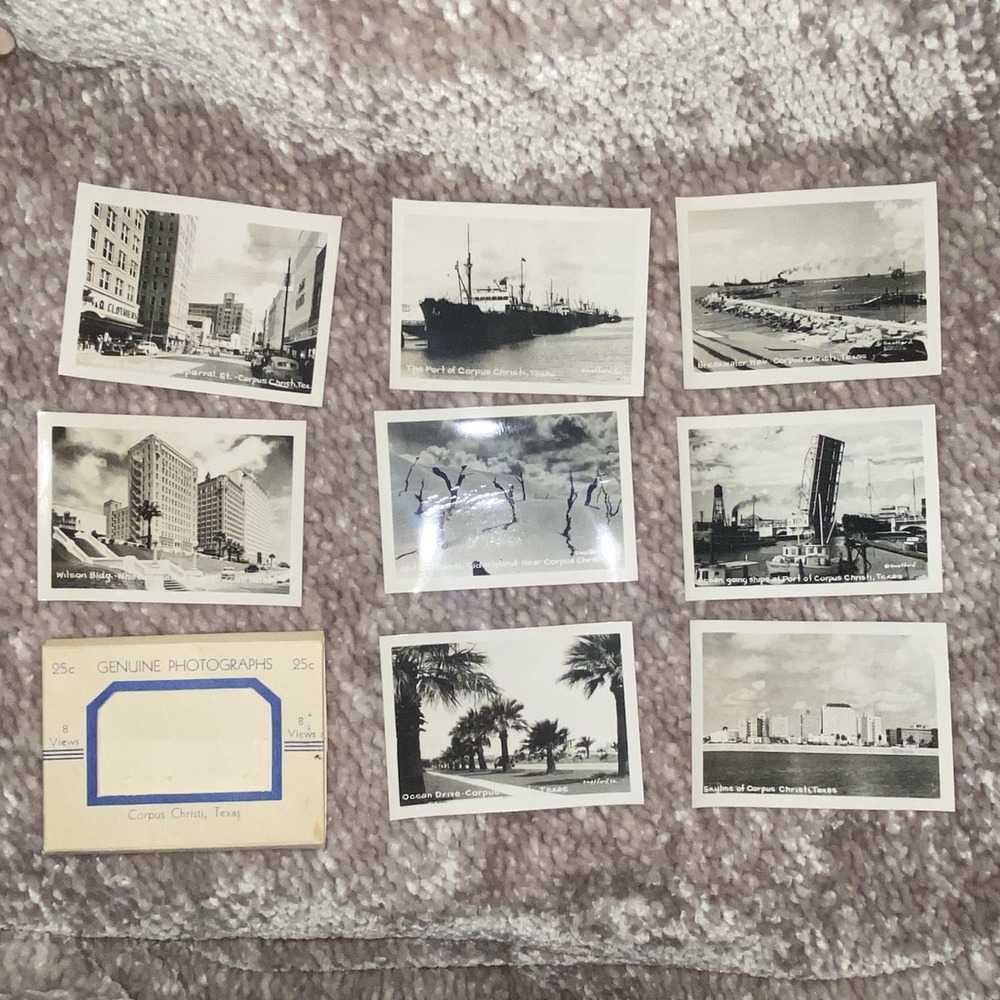 Collector 40/50s Picture Cards Lot of 8 Black & White Photos Corpus Christi, TX